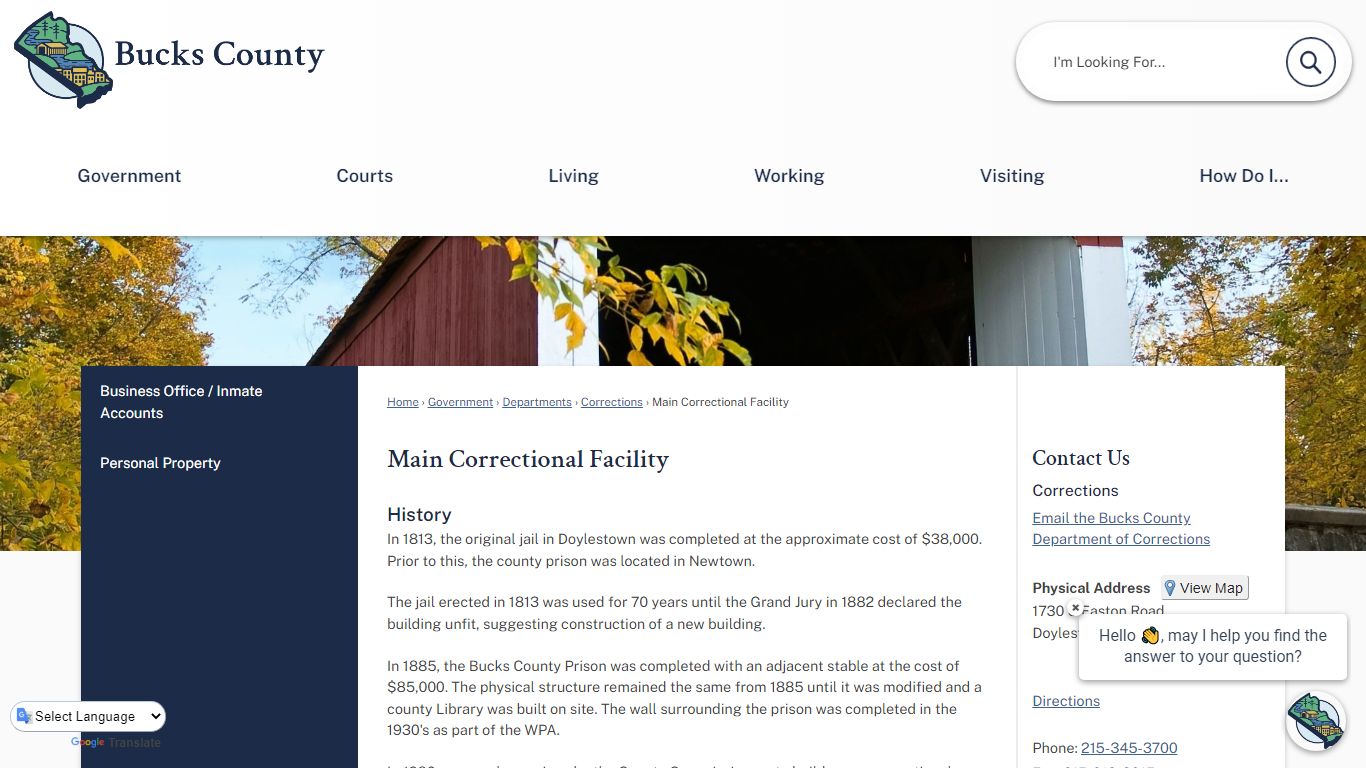 Main Correctional Facility | Bucks County, PA